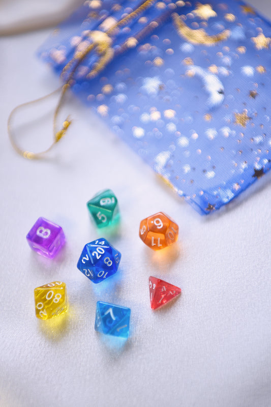 Mini Rainbow Dice Set (Polyhedral dice set of 7)