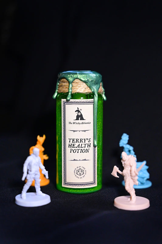 Custom D20 Floating Dice Potion - additional 3 week delay from order date!